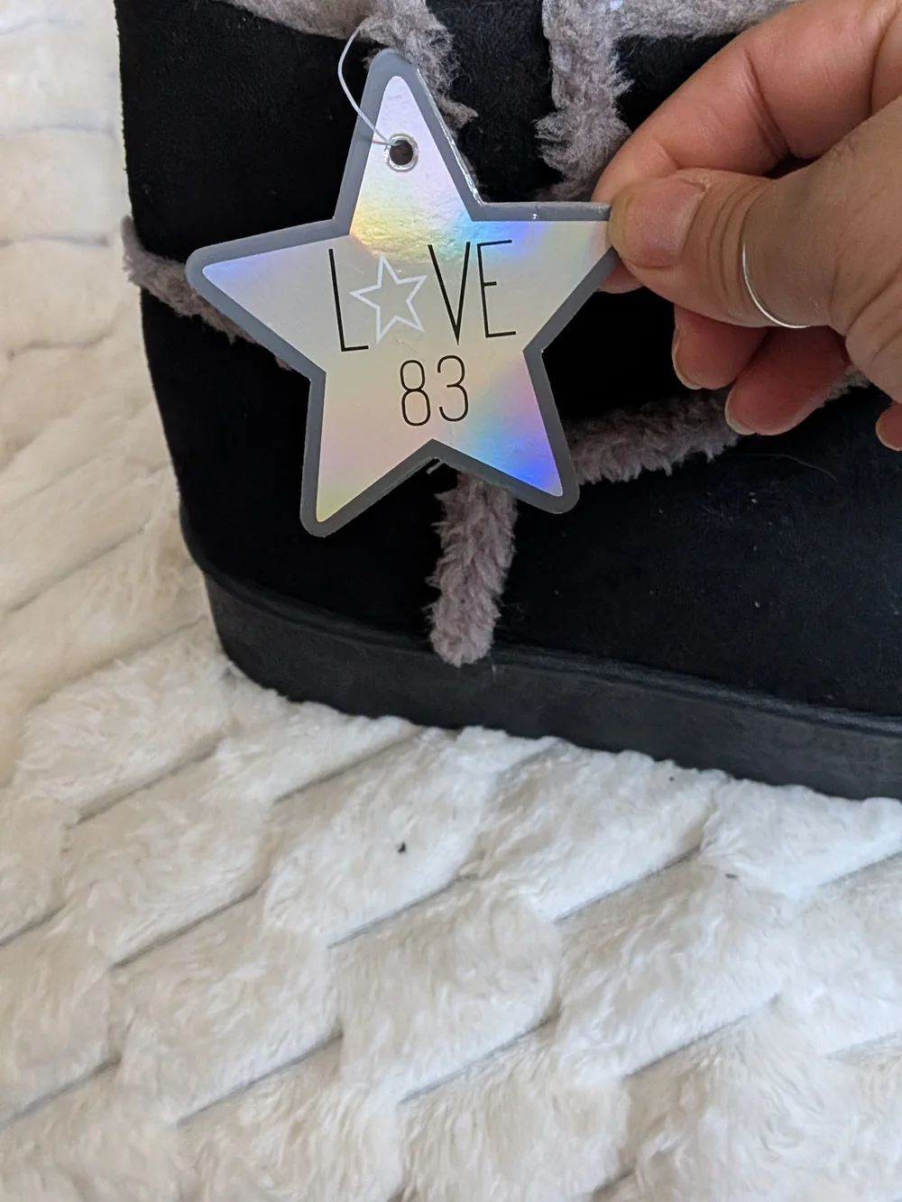 Love Black Cozy Fleece-Trim Boots